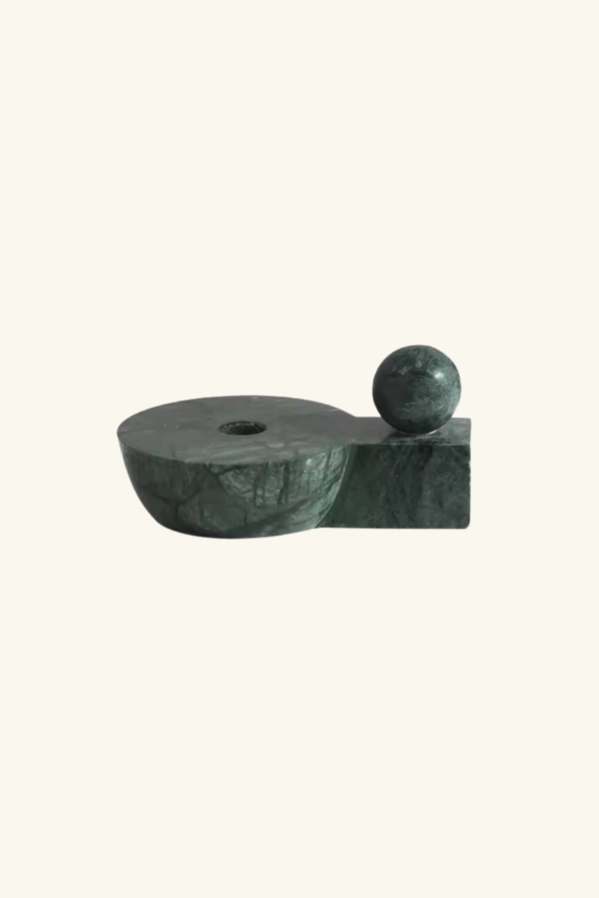 Green Sculptural Candle Holder - Jade