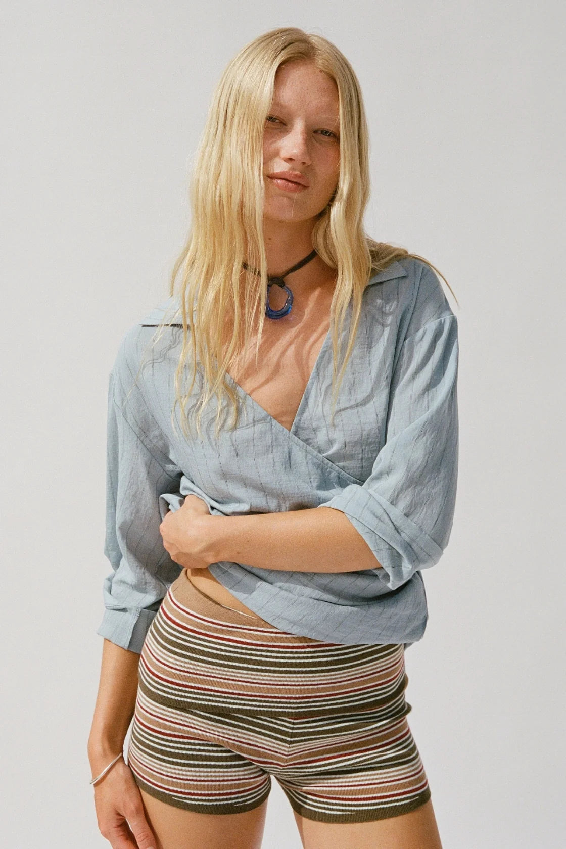 Tove Short - Olive Stripe