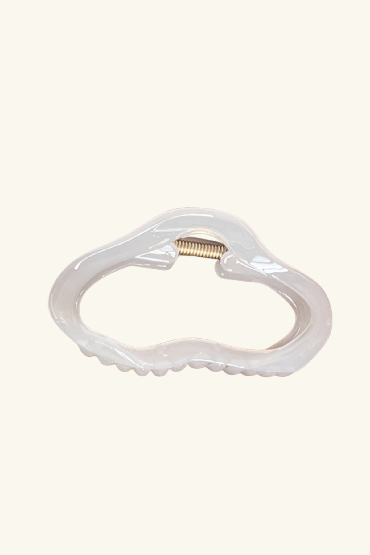 Cream Irregular Claw Clip