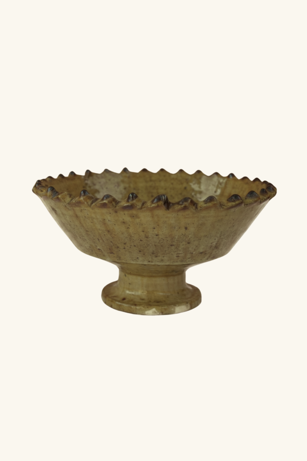 Tamegroute Footed Henna Bowl - Mustard Glaze