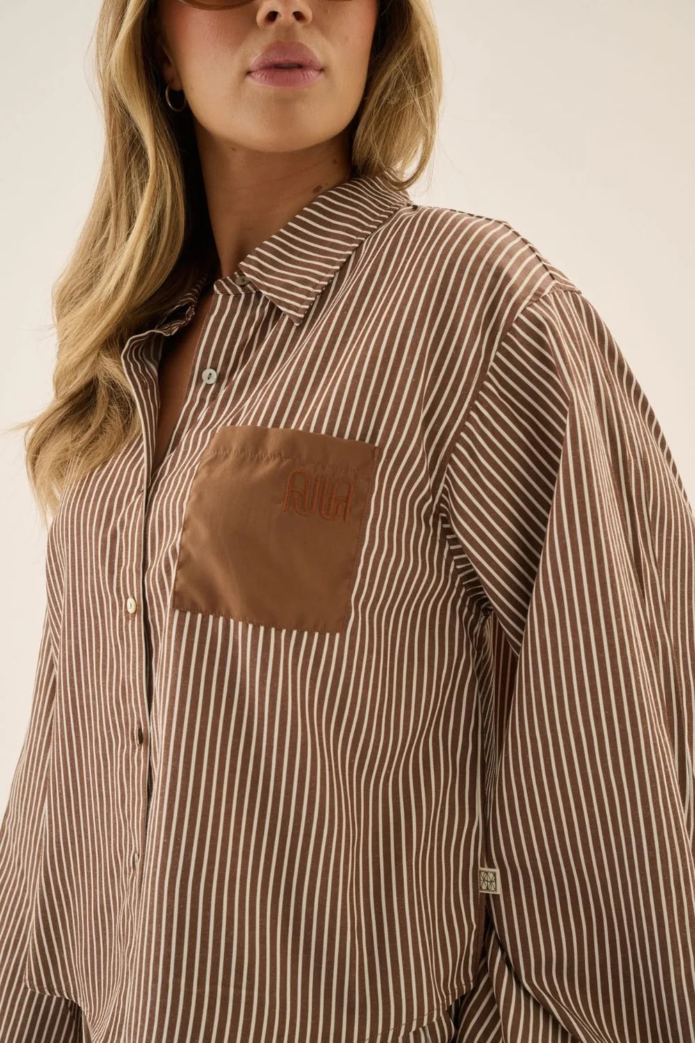 AJ Stripe Shirt - Choc Stripe