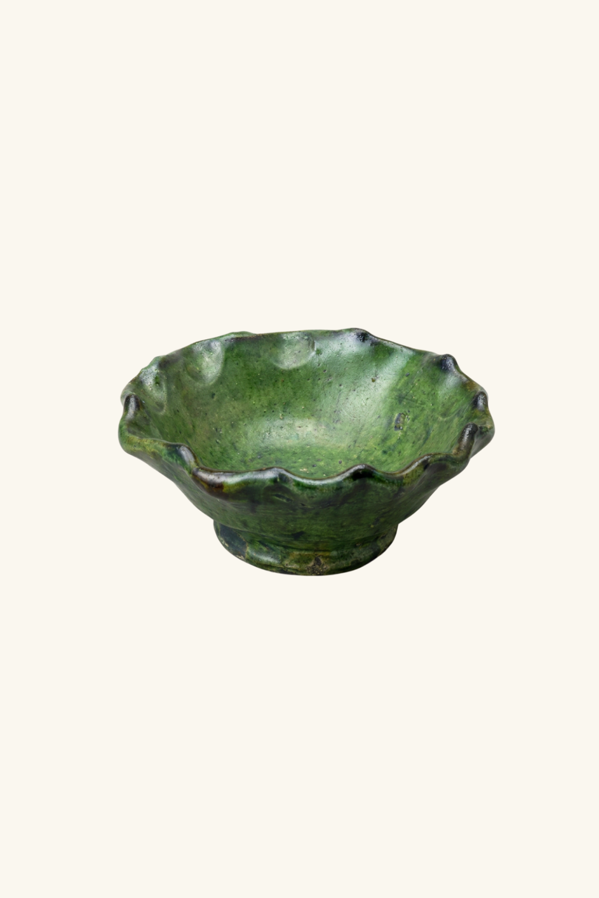 Tamegroute Wavy Bowl Small - Green Glaze