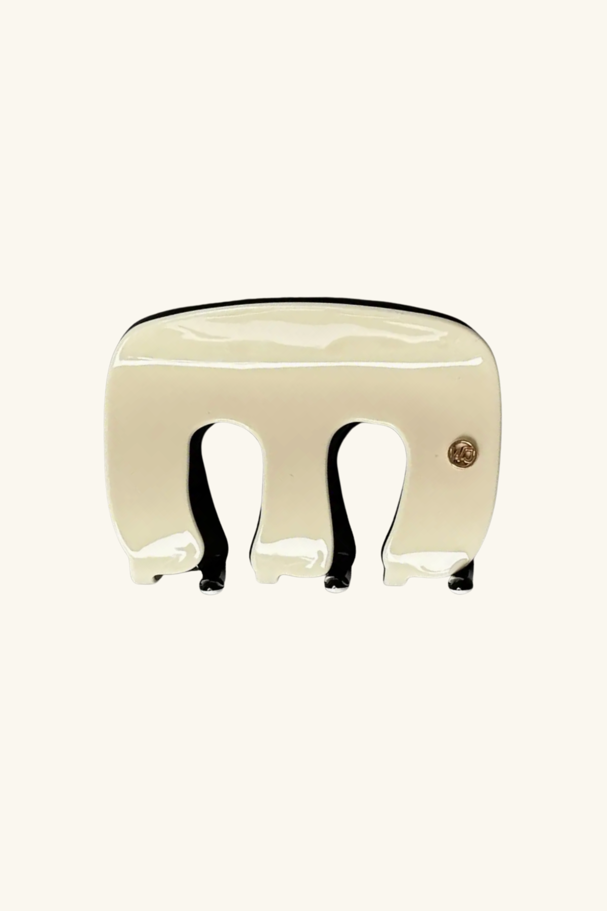 Strong Hold Acetate Claw Hair Clip Vanilla & Onyx