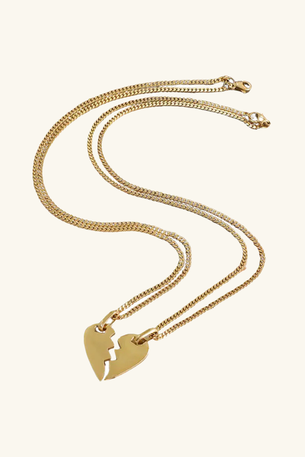 Two Halves 18k Gold Plated Necklace Set Of 2