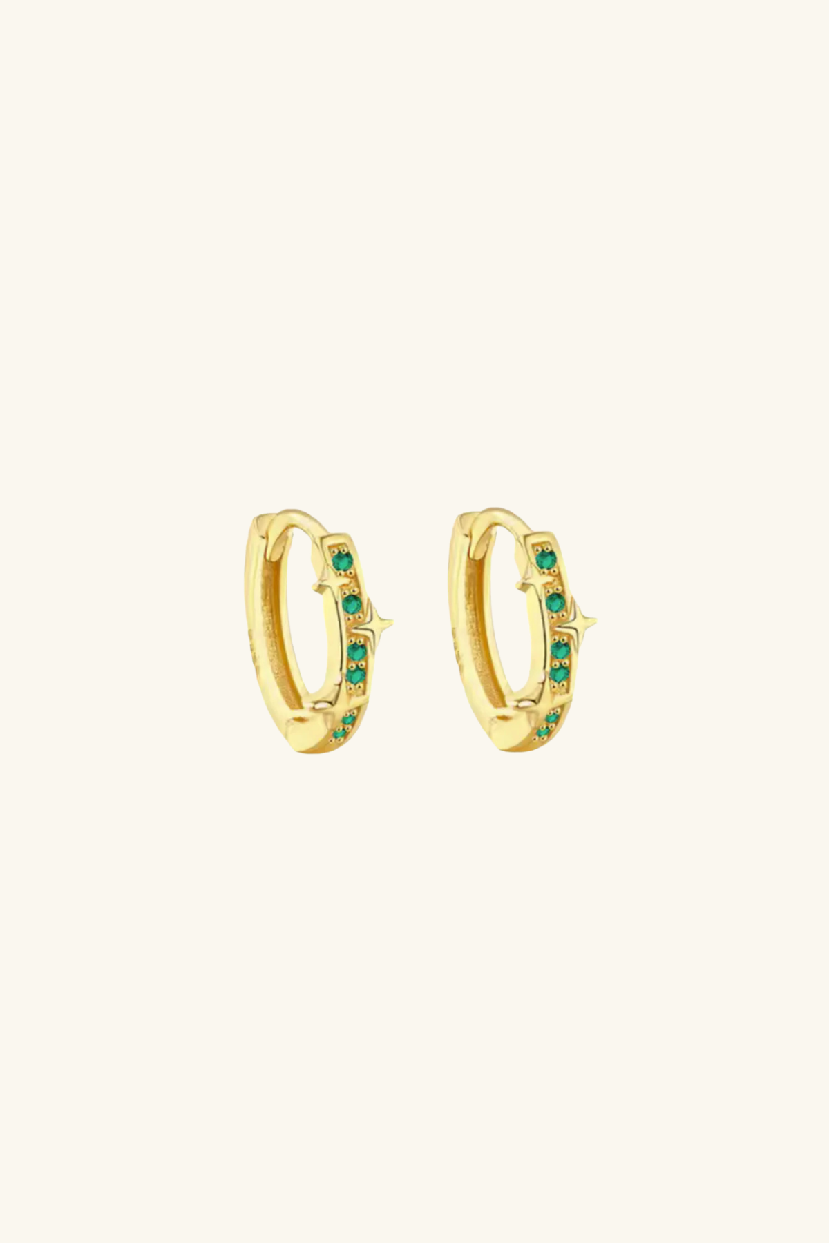 Halcyon 18k Gold Plated Huggie Earrings Jade