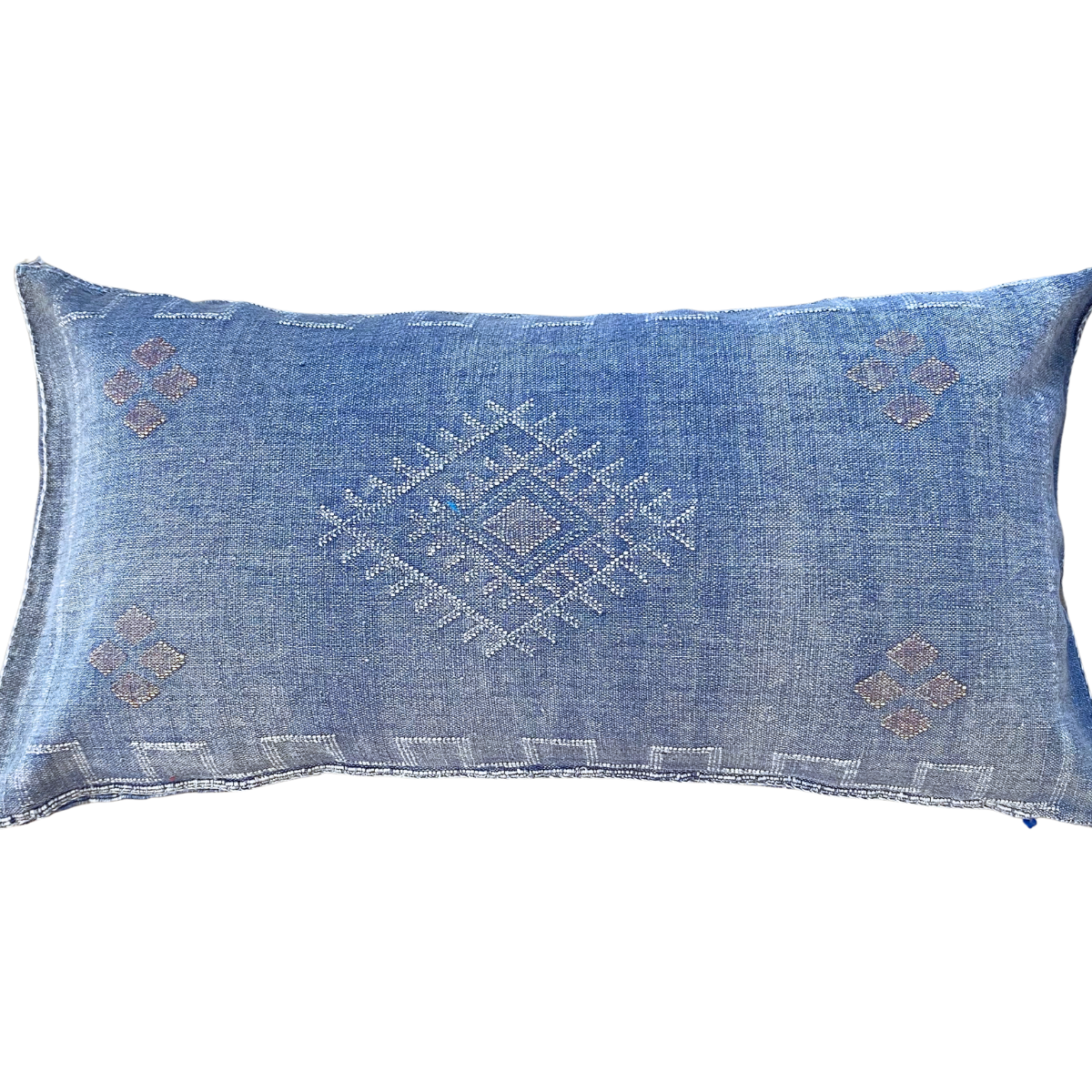 Cactus Silk Cushion 95cmx50cm Approx - Denim