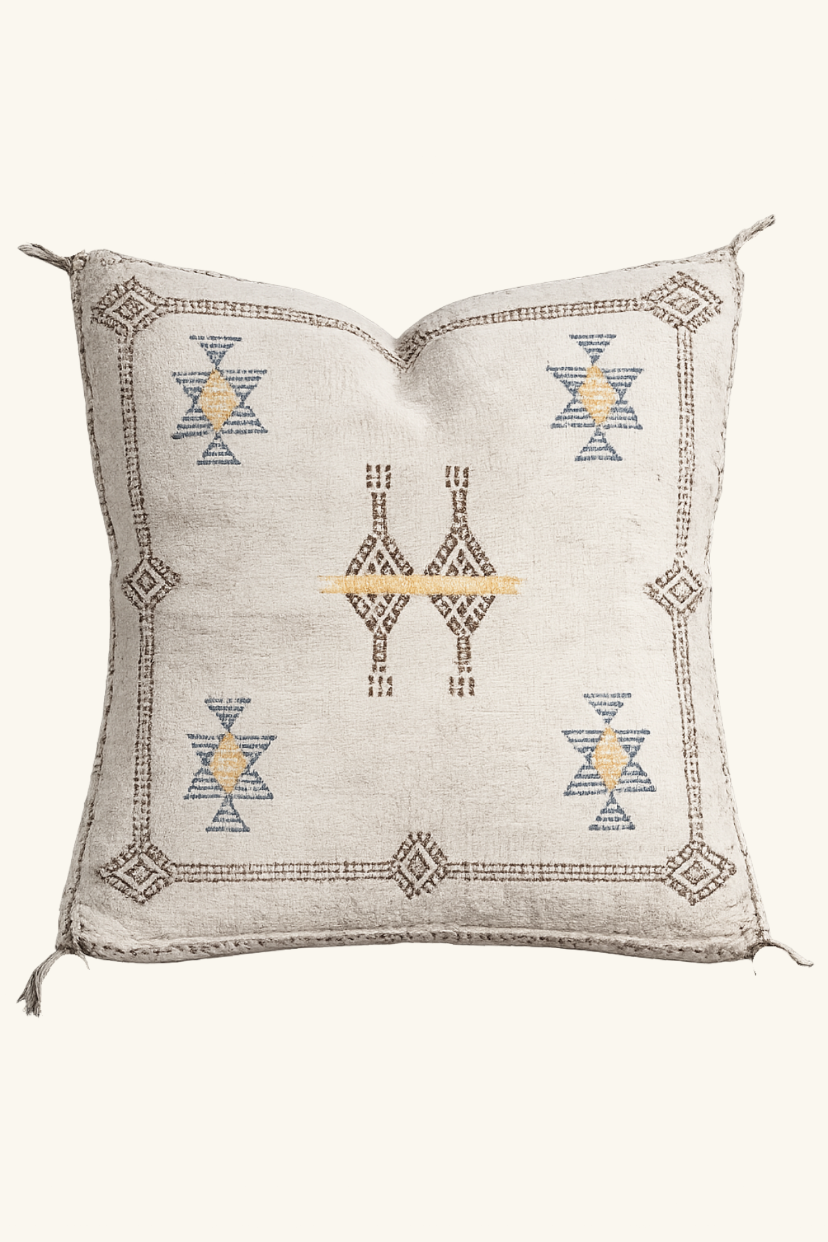 Moroccan Cactus Silk Cushion Cover 45 x 45 Square - Natural