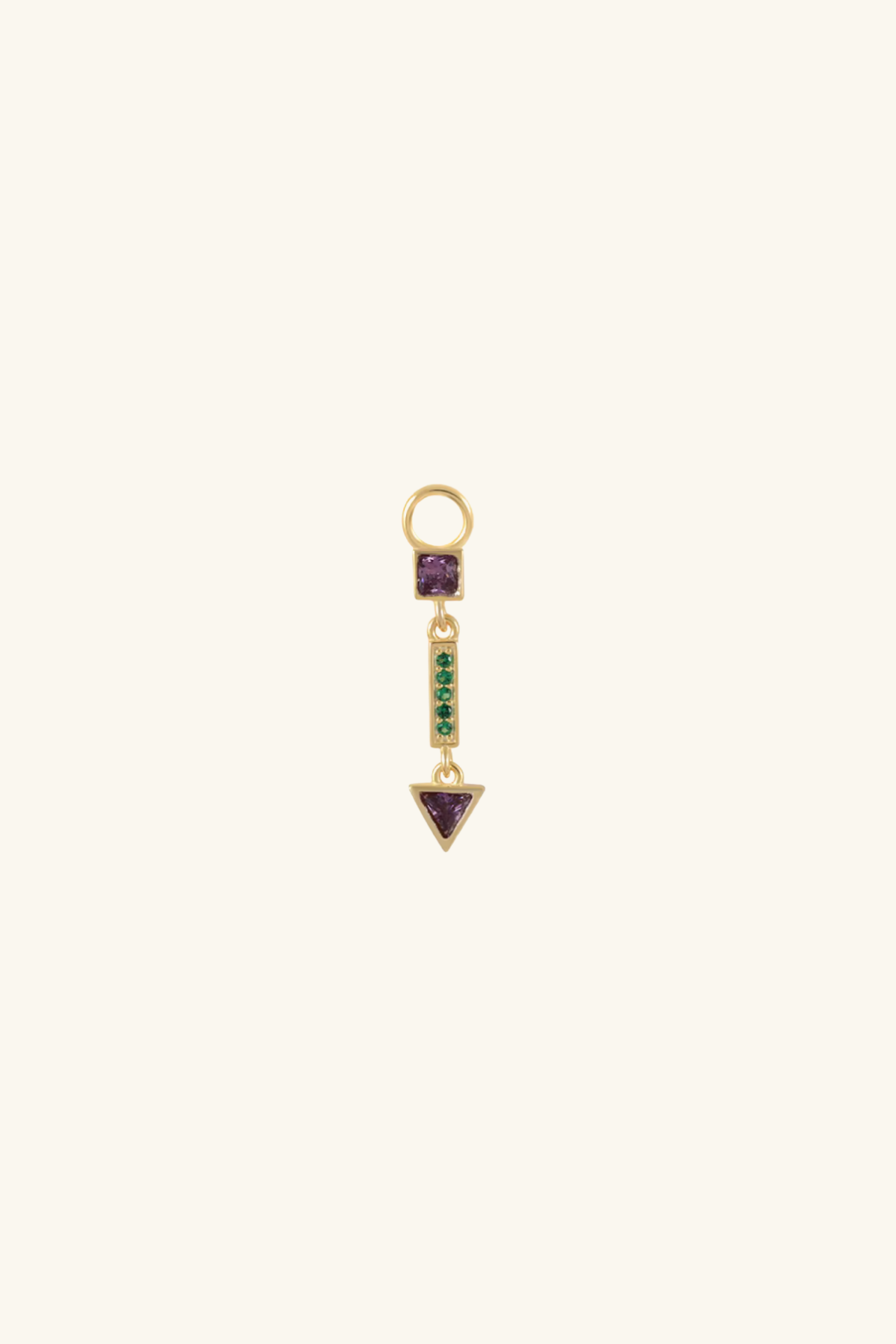 Davina 18k Gold Plated Charm Lavender/Jade