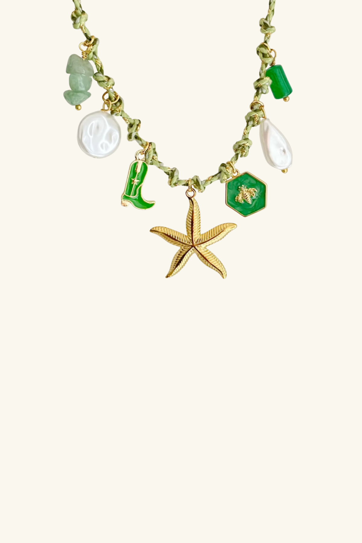 Luck Charm Necklace Palm Green