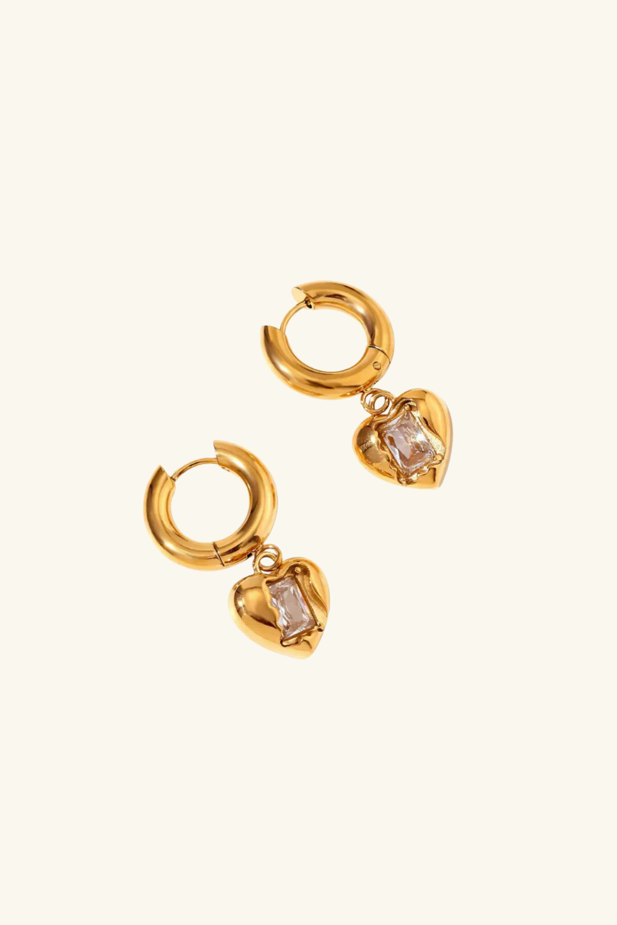 Valentine 18k Gold Plated Earrings Clear