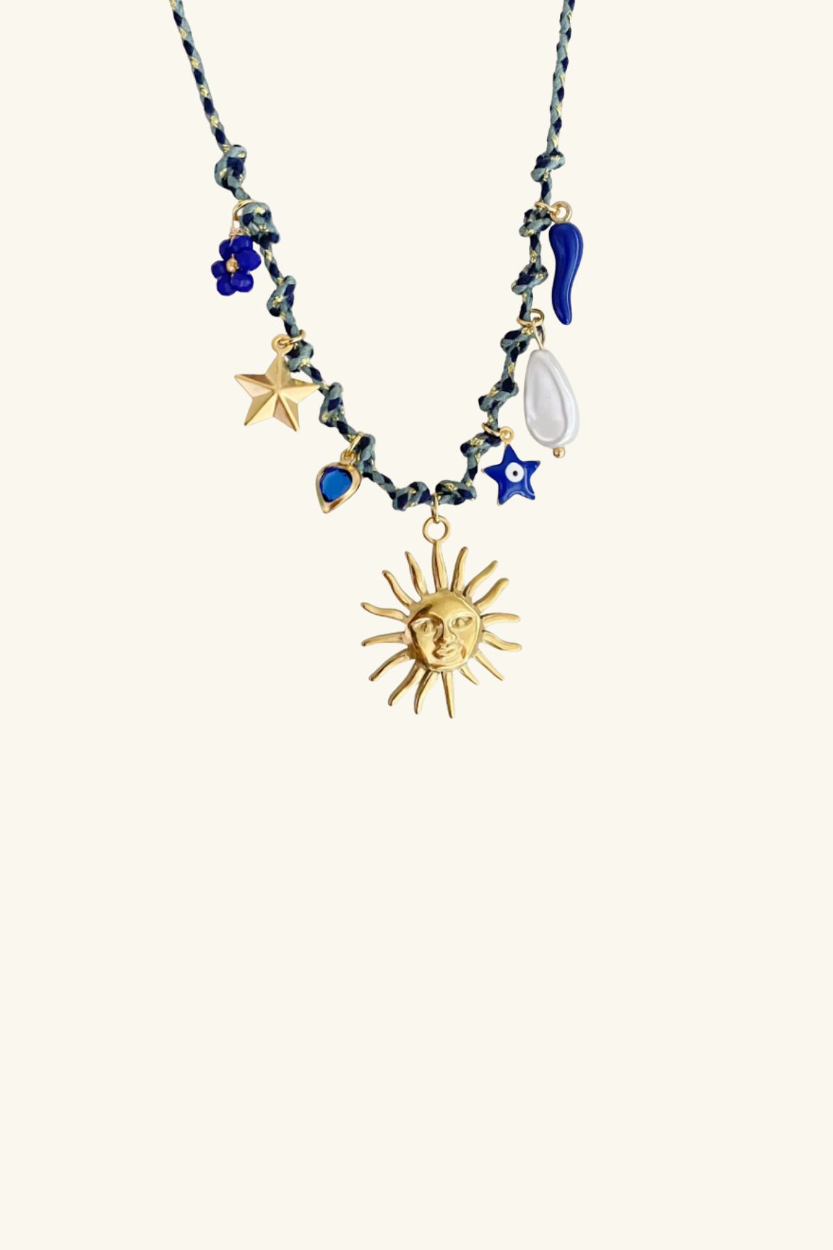 Fortune Charm Necklace Indigo