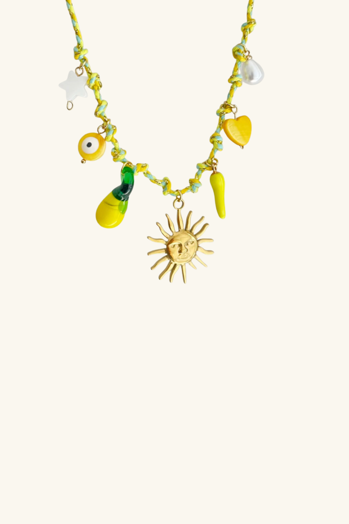 Margarita Charm Necklace Lime & Gold