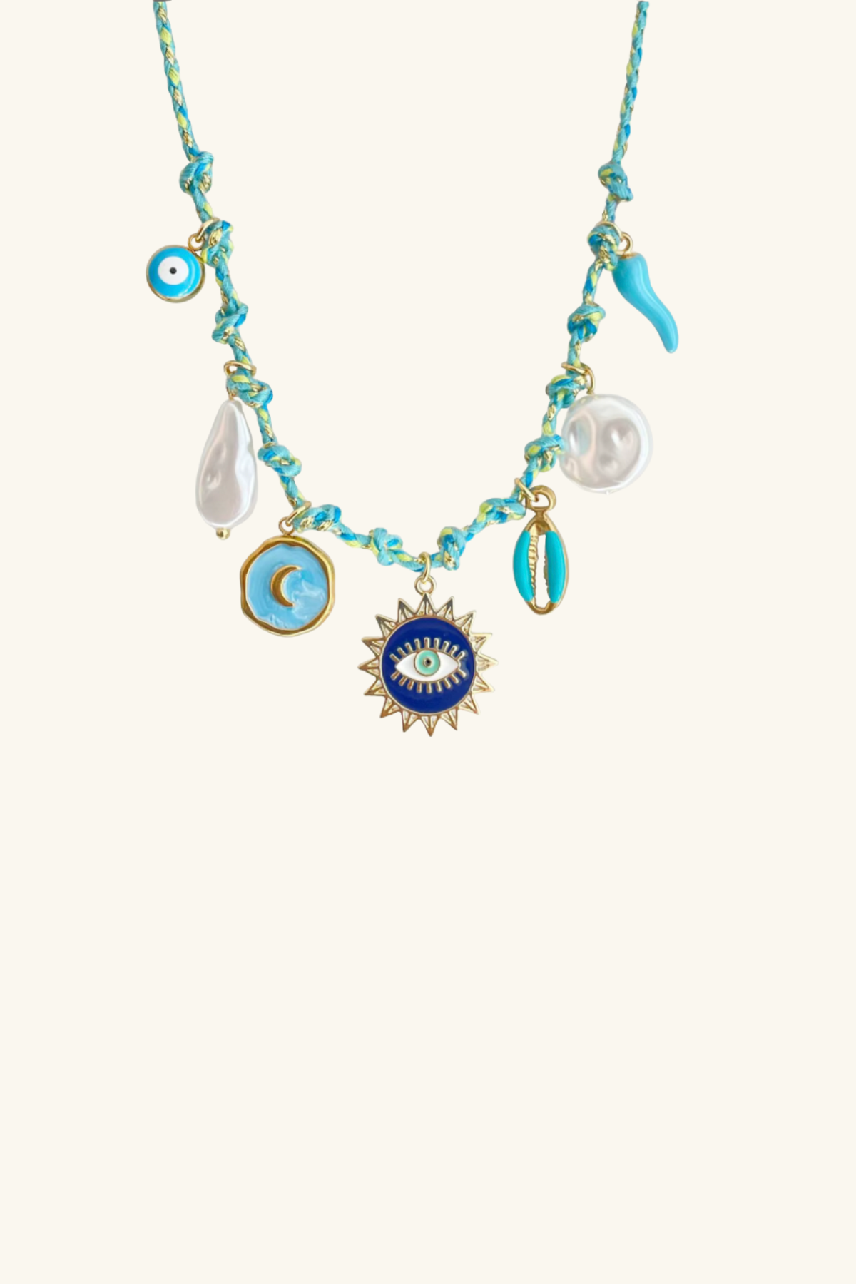 Aurora Charm Necklace Aqua