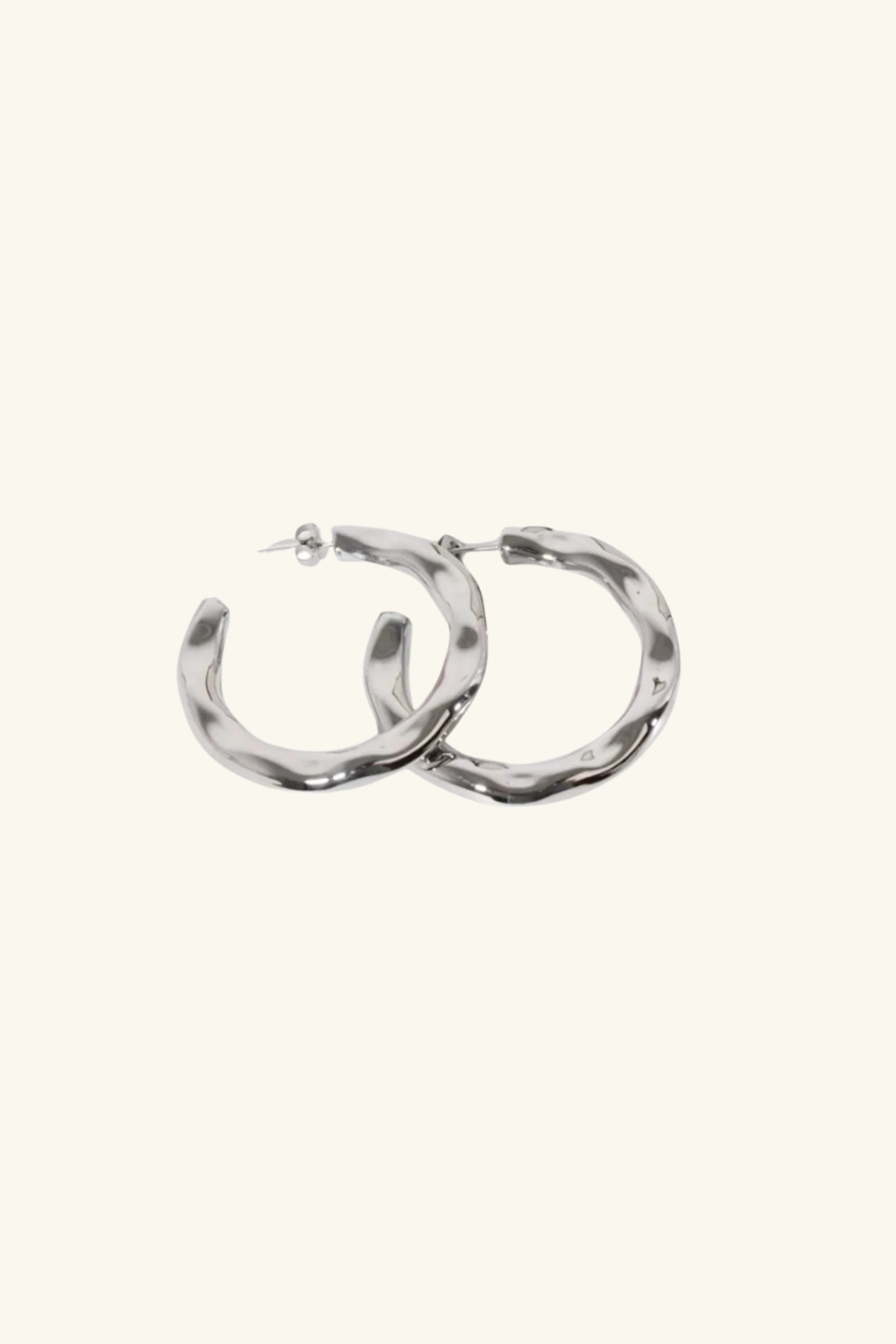 Stella S925 Sterling Silver Plated Chunky Hoop Earrings