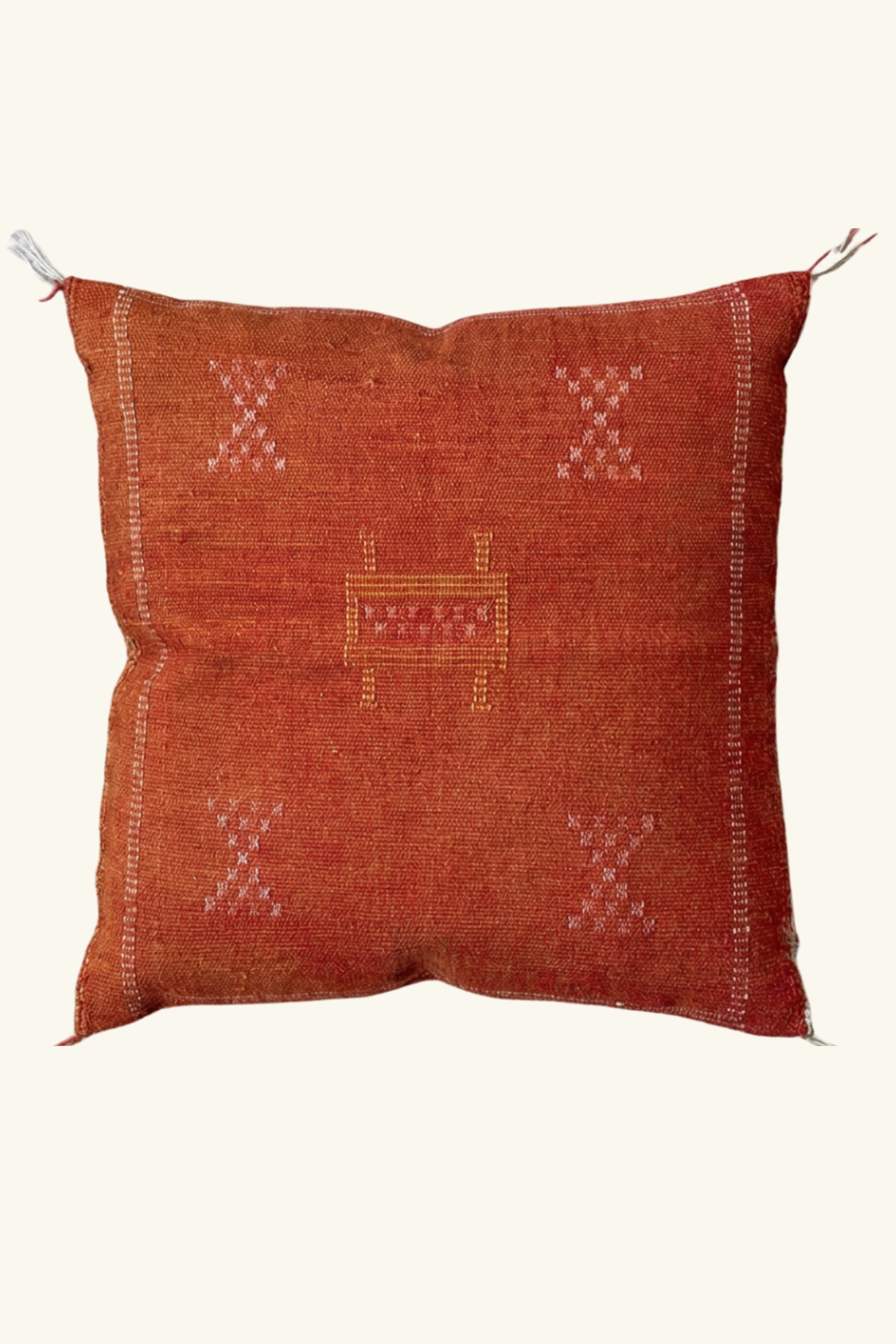 Moroccan Cactus Silk Cushion Cover 45 x 45 Square - Saffron
