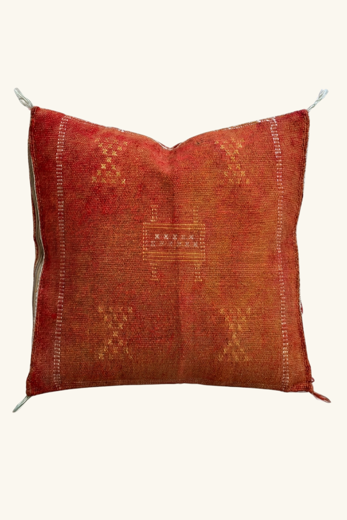 Moroccan Cactus Silk Cushion Cover 45 x 45 Square - Saffron