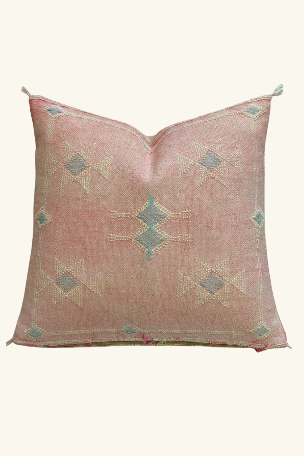 Moroccan Cactus Silk Cushion Cover 45 x 45 Square - Pale Pink