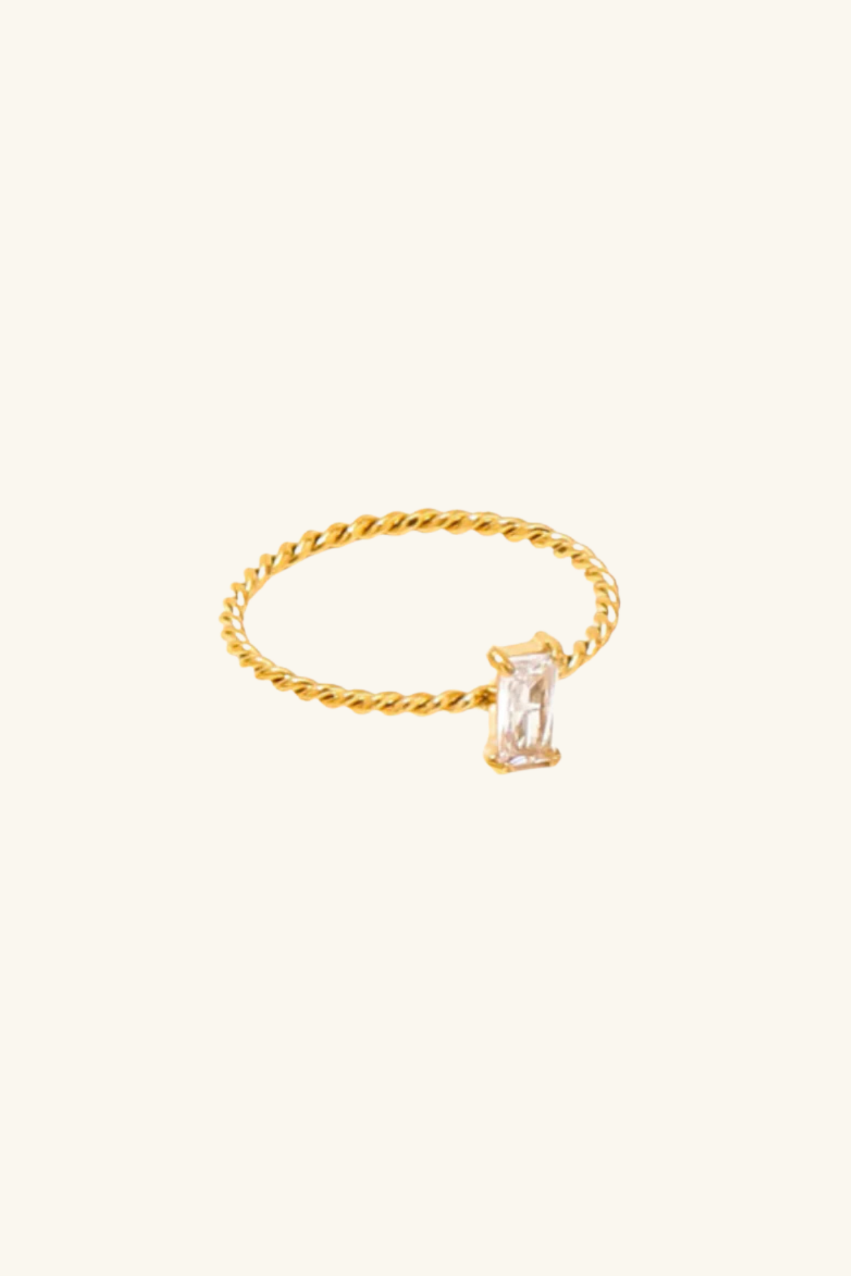 Pria 18k Gold Plated Petite Ring Clear Quartz