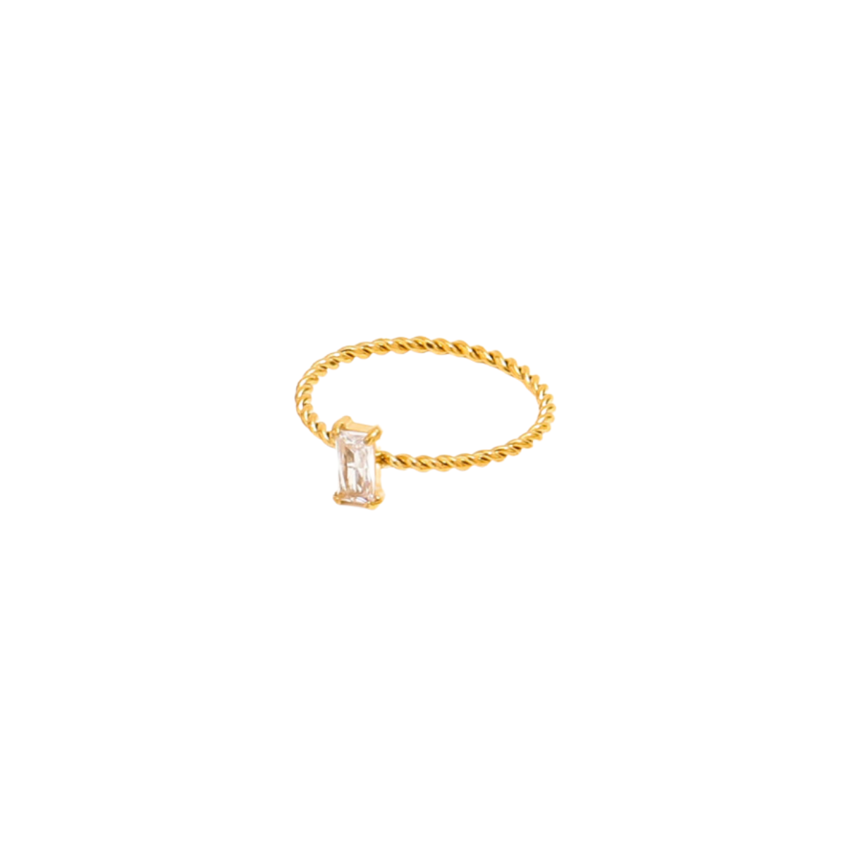 Pria  18k Gold Plated Petite Ring Clear Quartz