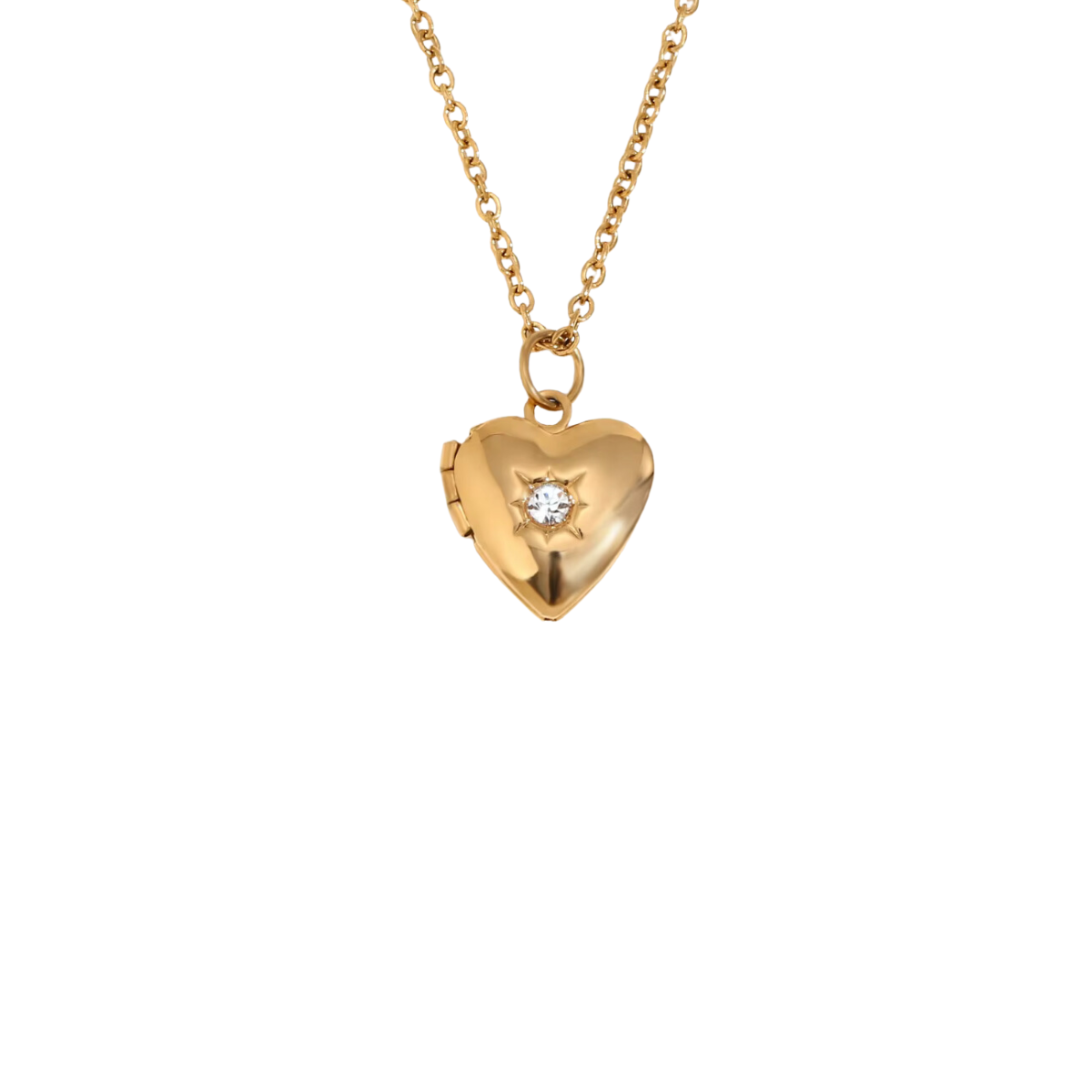 Juliet Locket Necklace 18k Gold Plated Clear