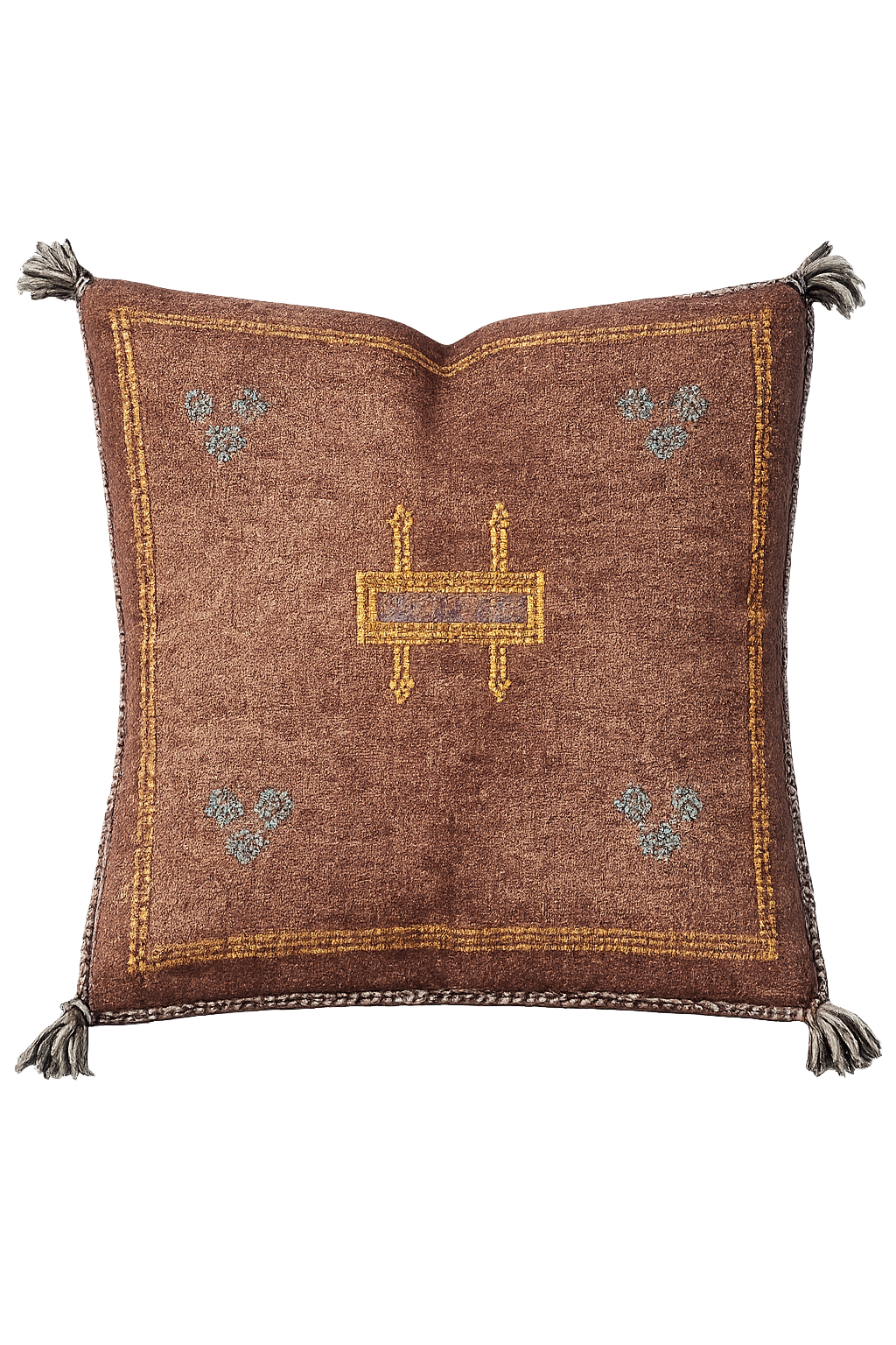 Moroccan Cactus Silk Cushion Cover 45 x 45 Square - Choc Maroon