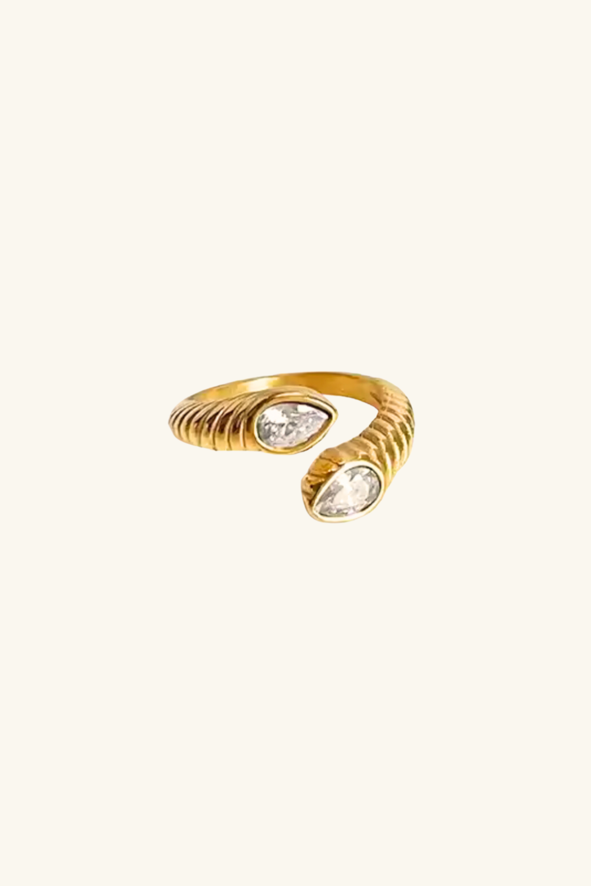 Esmeralda 18k Gold Plated Ring Clear Quartz