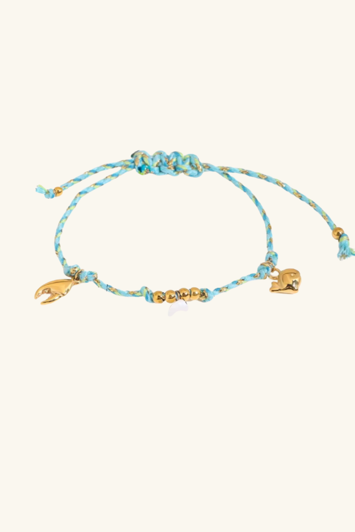 Lei Cord and 18k Gold Plated Charm Bracelet