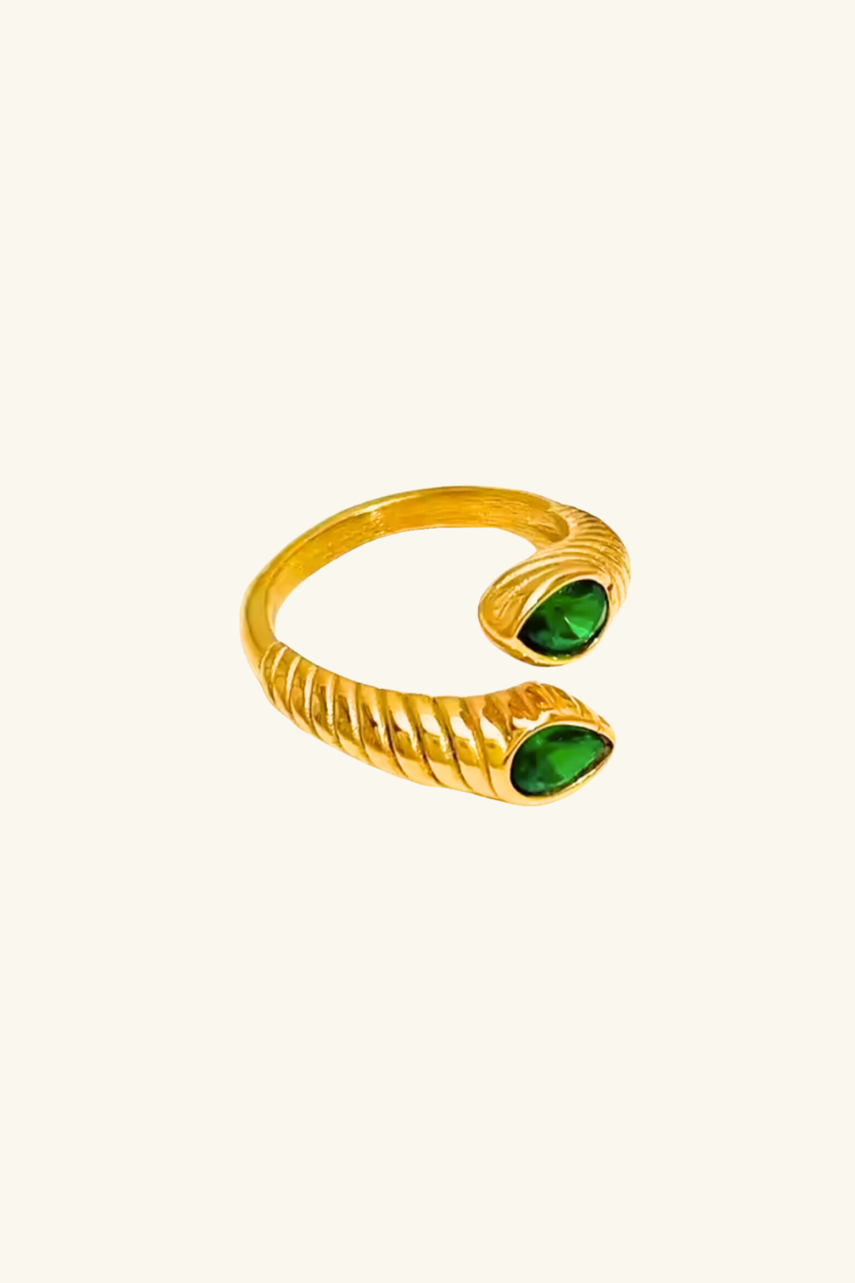 Esmeralda 18k Gold Plated Ring Emerald