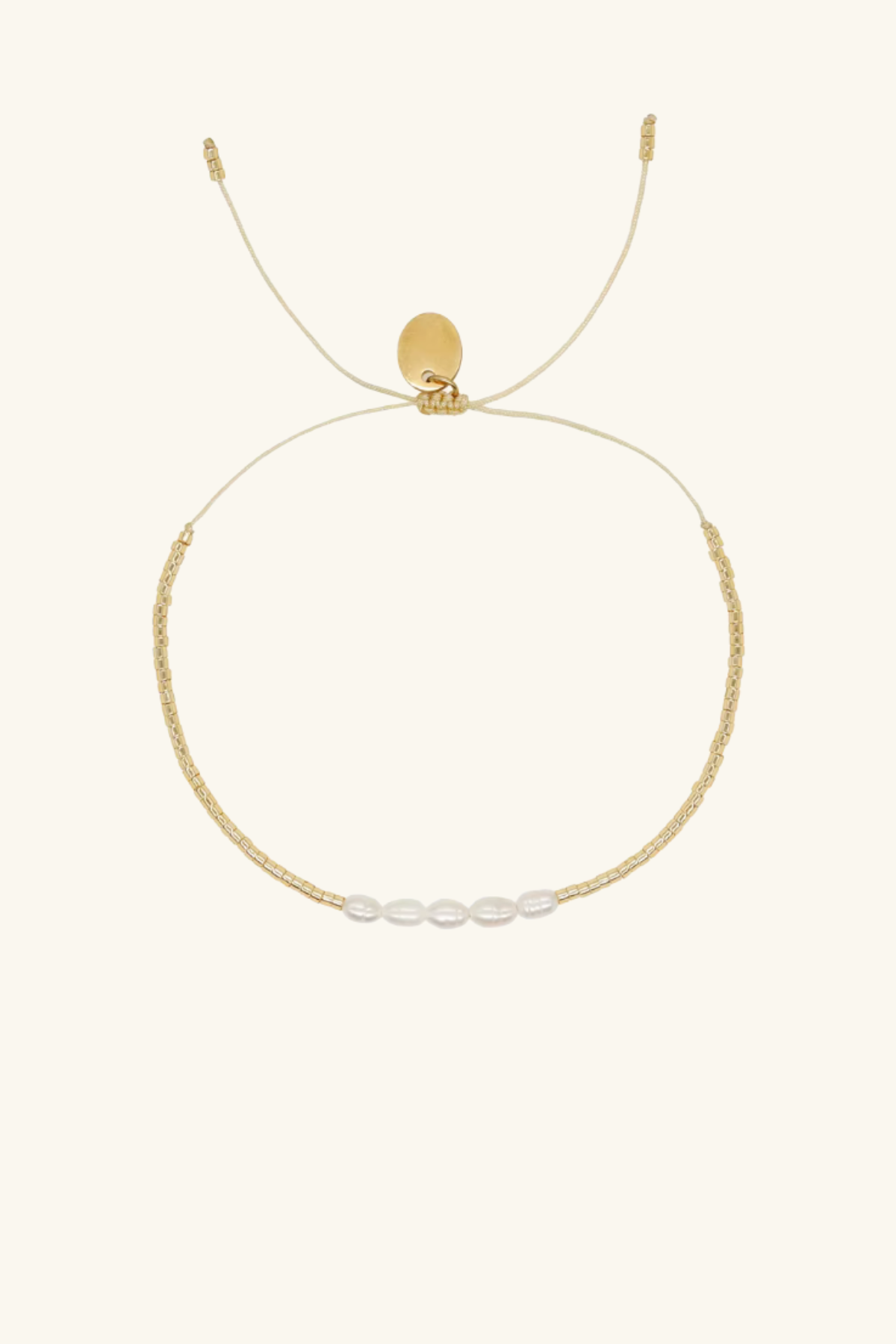 Handmade Freshwater Pearl +Gold Bead Bracelet