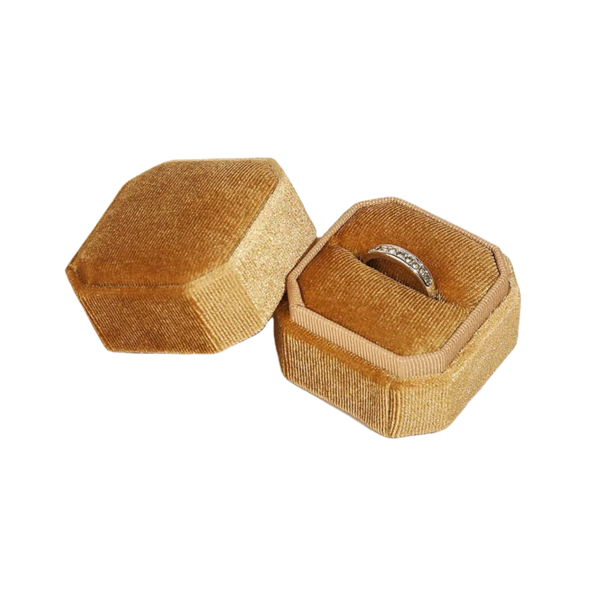 Velvet Jewellery Box Gold