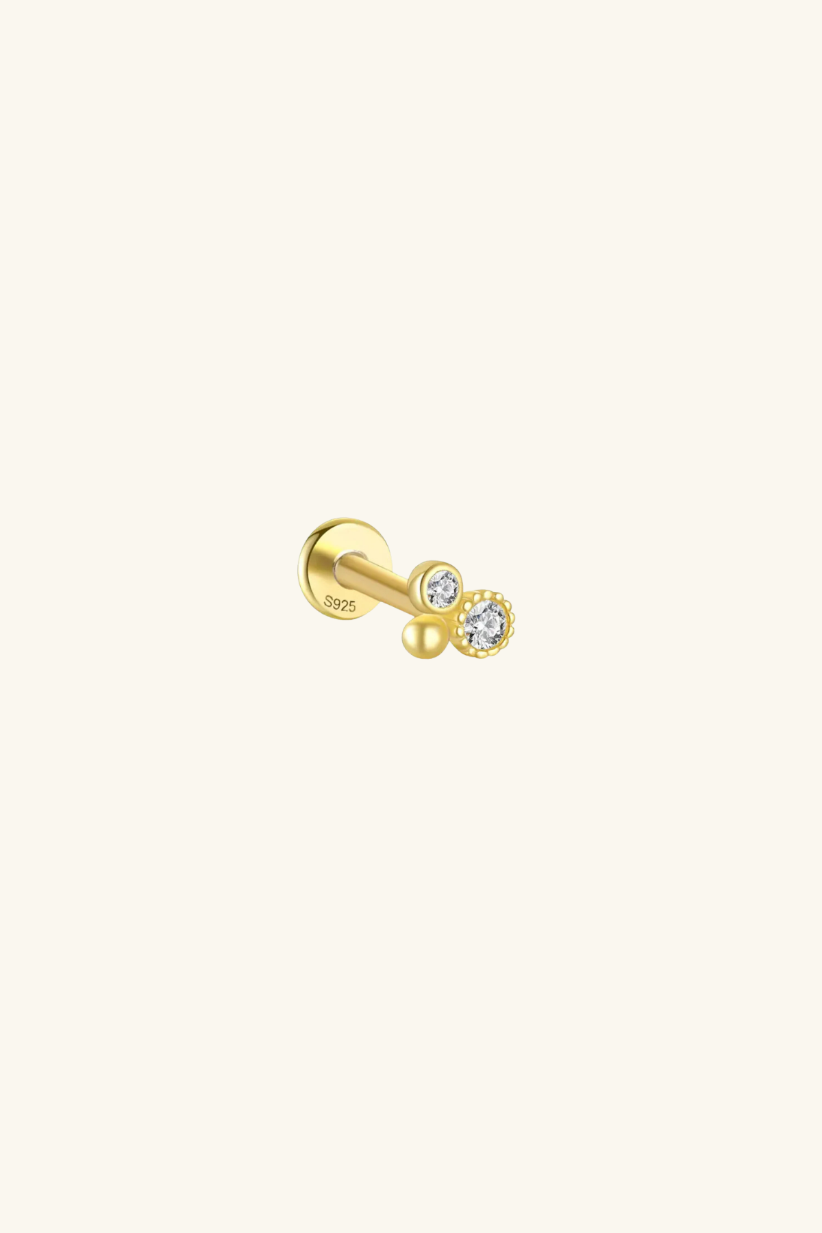 Lara 18k Gold Plated Crystal Helix Stud Earring