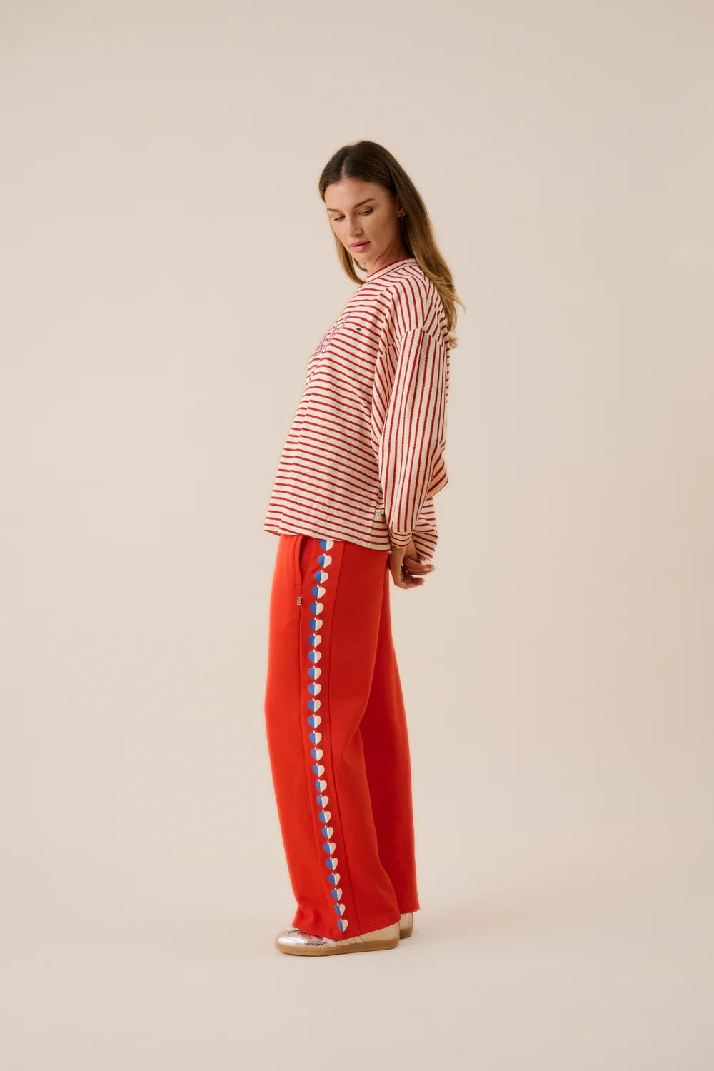 AMJ Waffle Long Sleeve Top Red Alert
