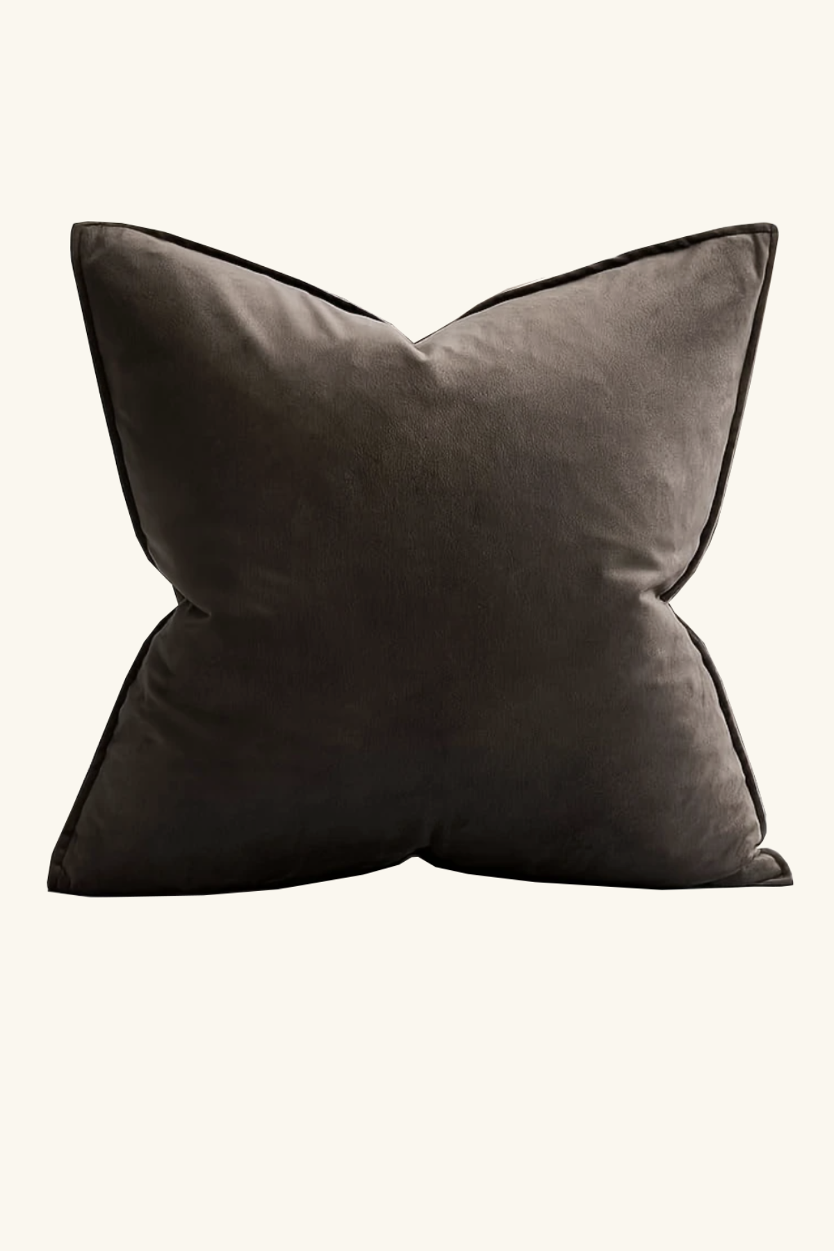 Edged Velvet Cushion - Espresso
