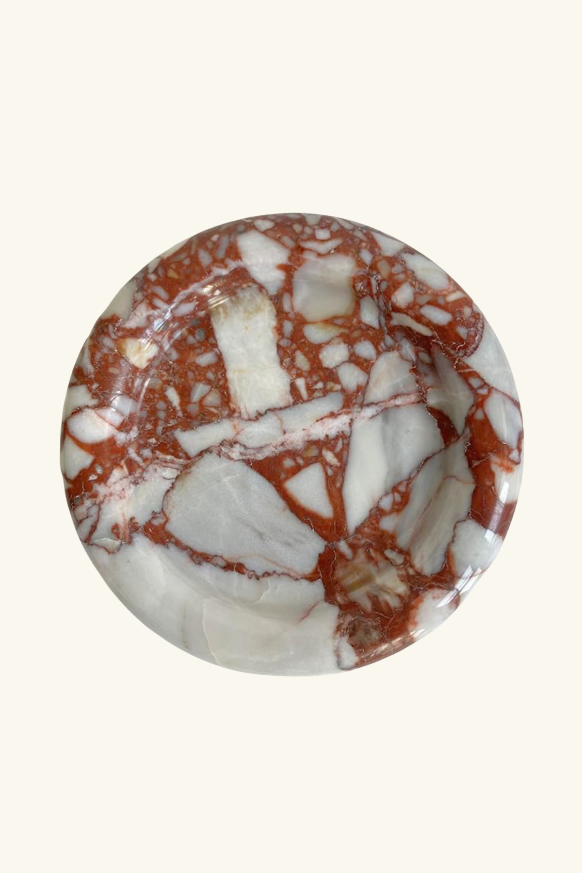 Marble Display Plate, Large - Calacatta Red