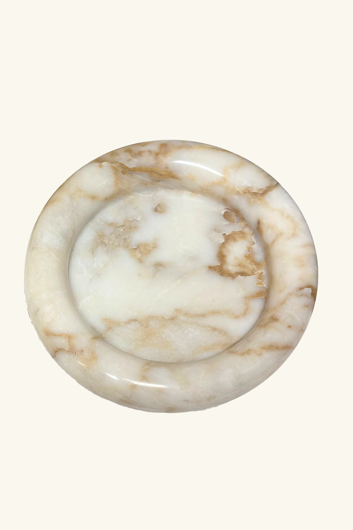 Marble Display Plate Large - Calacatta White/Gold