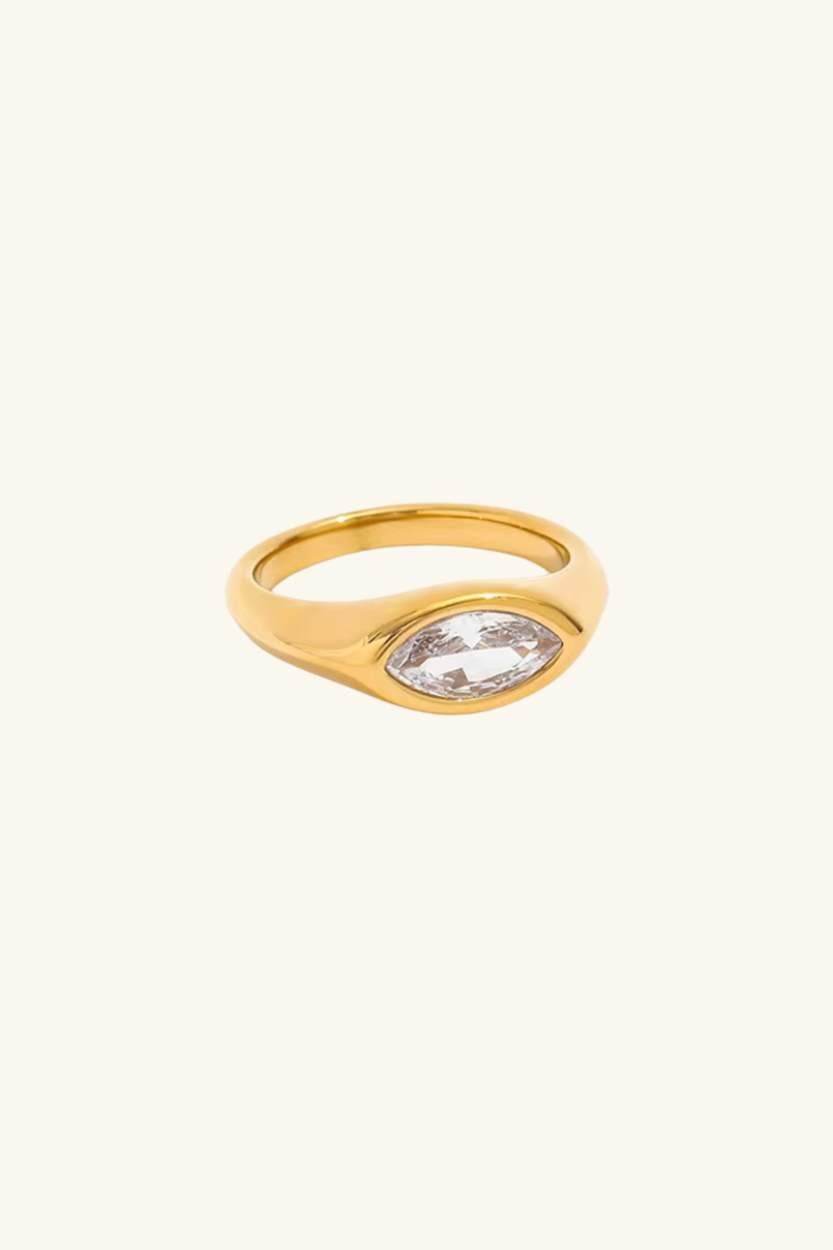 Elysion 18k Gold Plated Ring Quartz