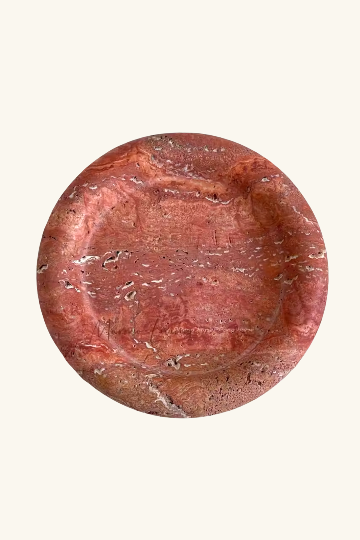Travertine Display Plate Large - Red Travertine