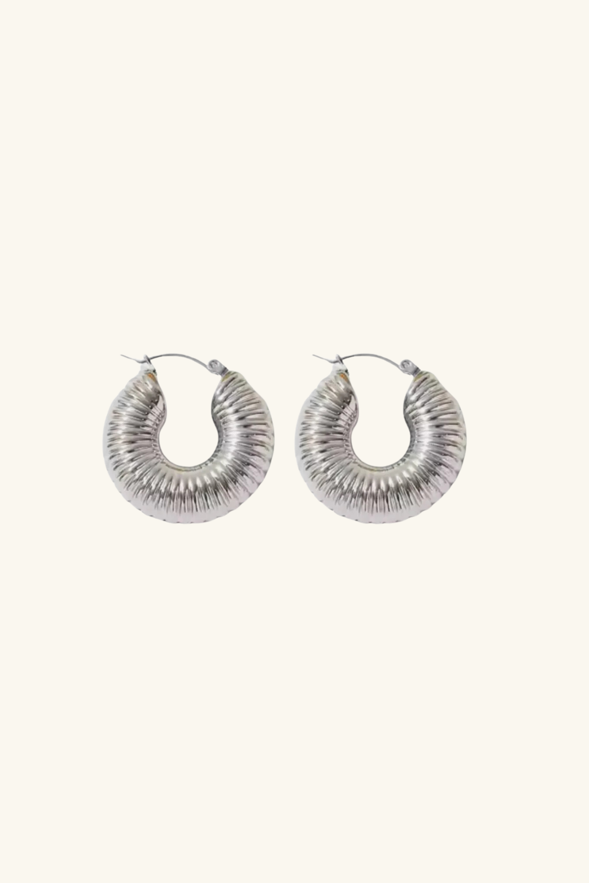 Hazel S925 Stirling Silver Plated Chunky Hoop Earrings