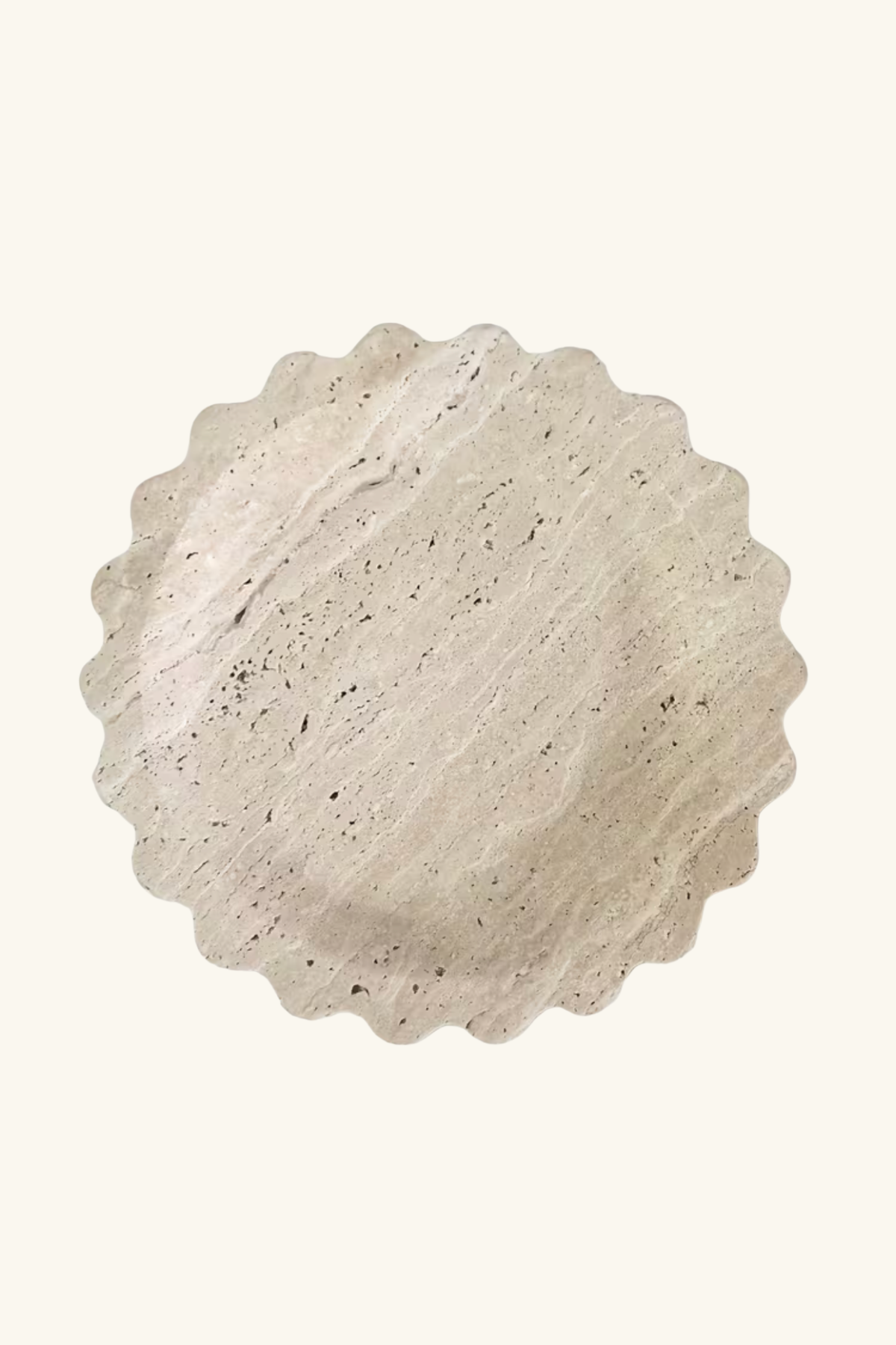 Scallop Travertine Display Plate Large - Beige Travertine