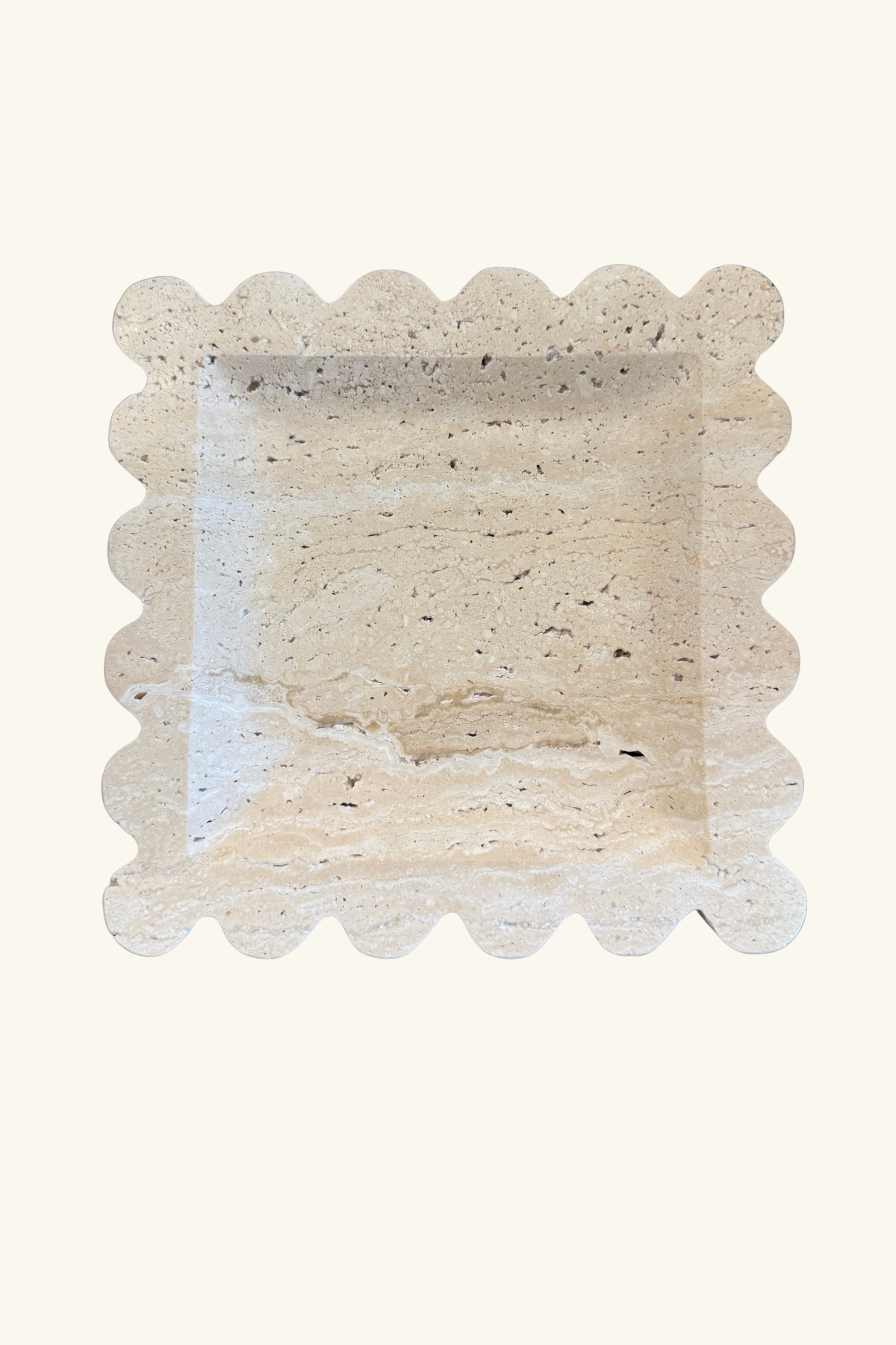 Scallop Marble Plate - Travertine