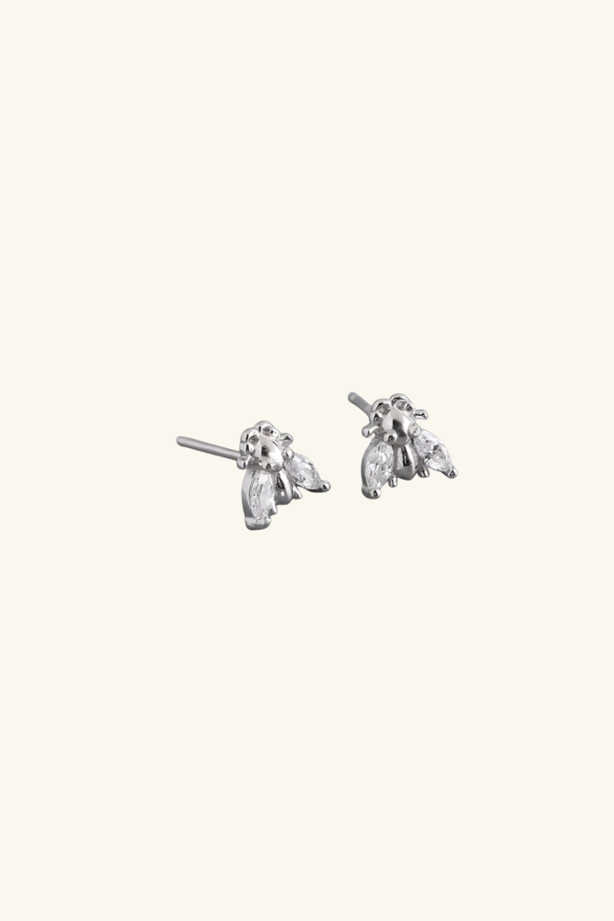 Bee S925 Sterling Silver Plated Petite Stud Earrings