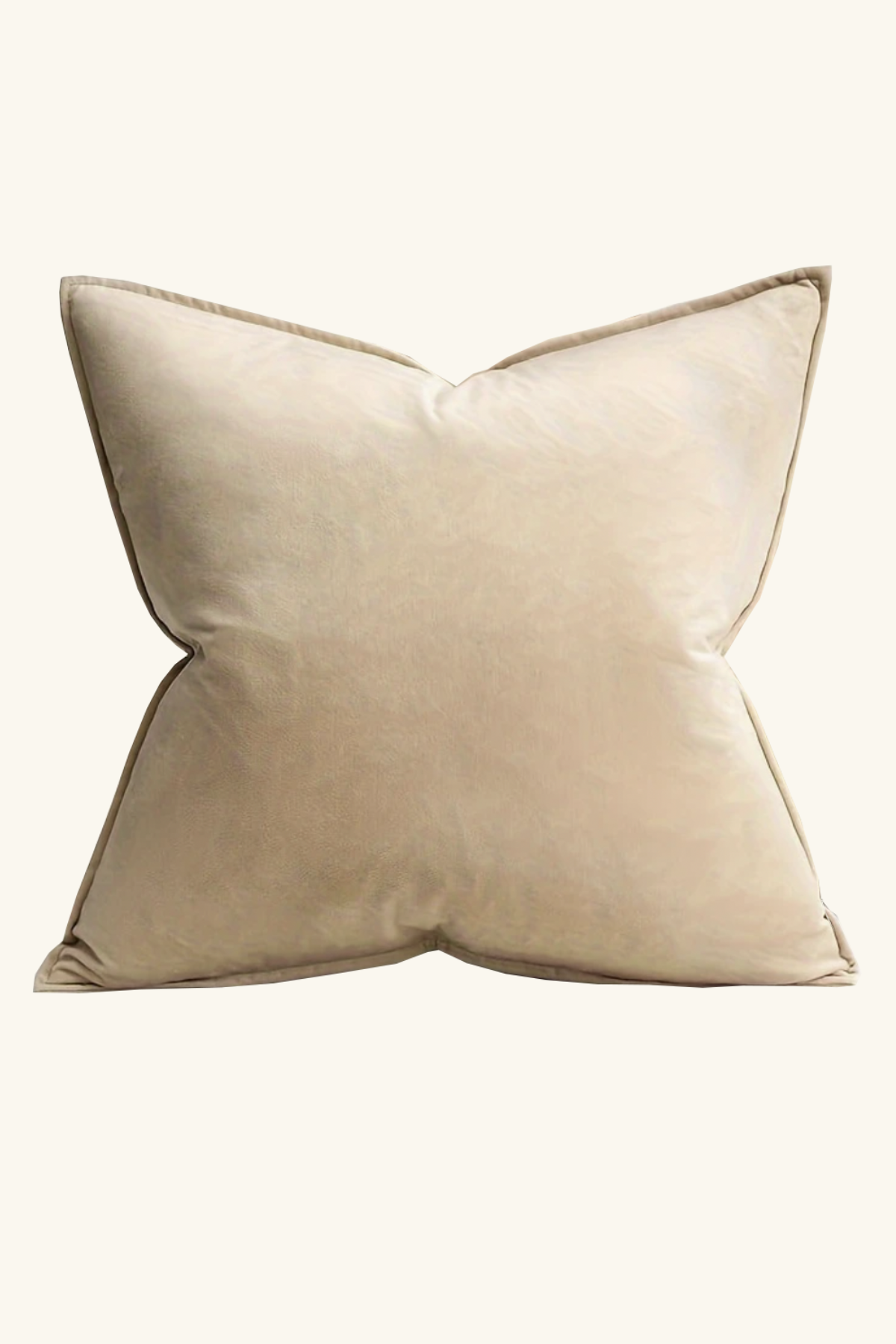 Edged Velvet Cushion - Cream
