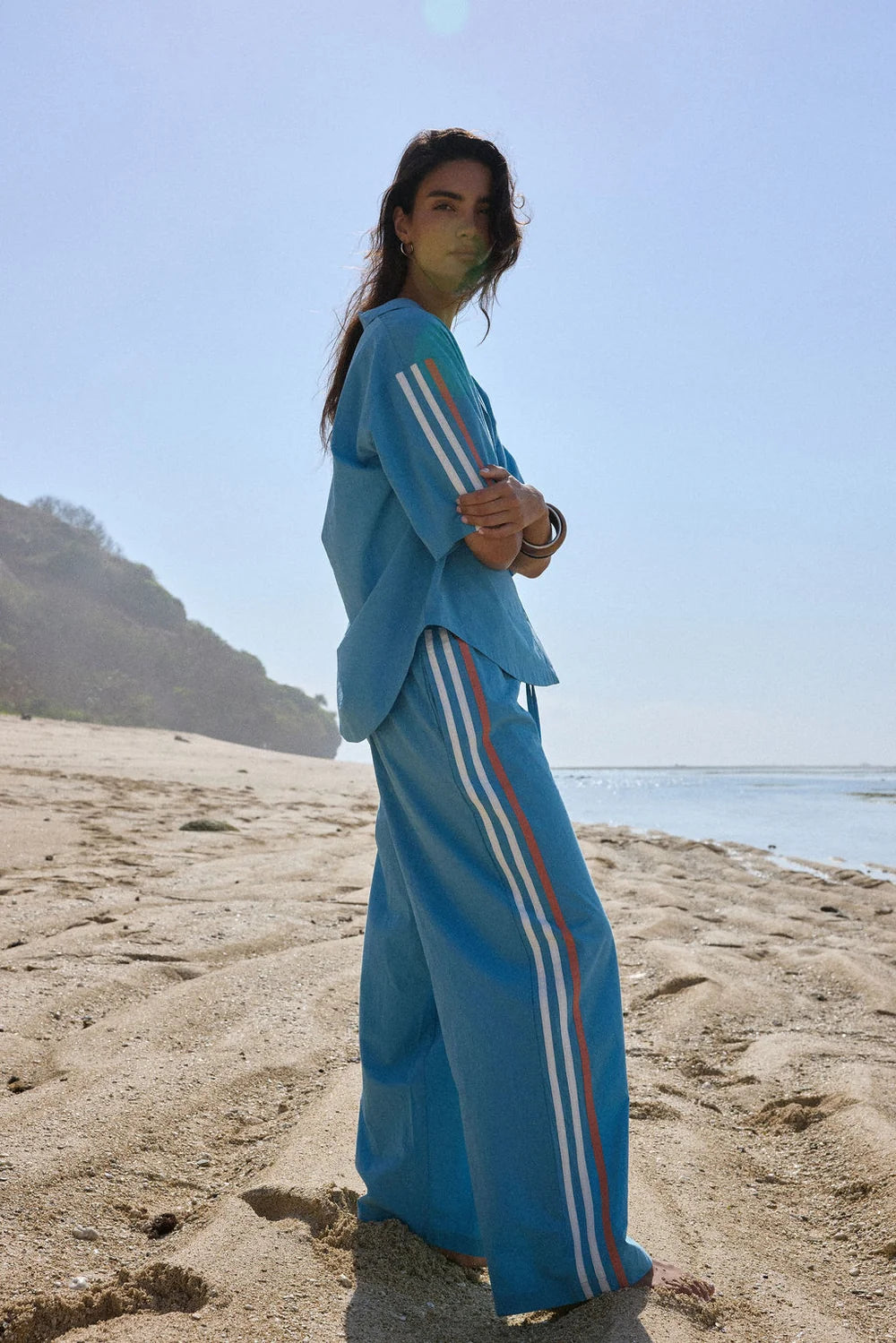 AJ Stripe Pant - Sky Blue