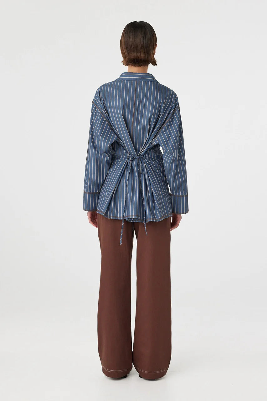 Blair Shirt - Muted Blue Stripe