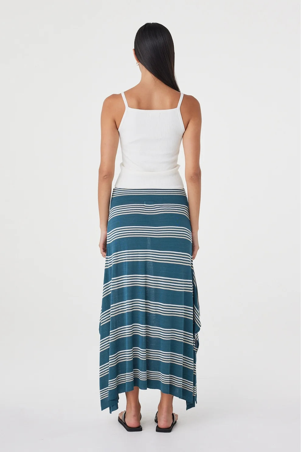Lex Skirt - Teal Stripe