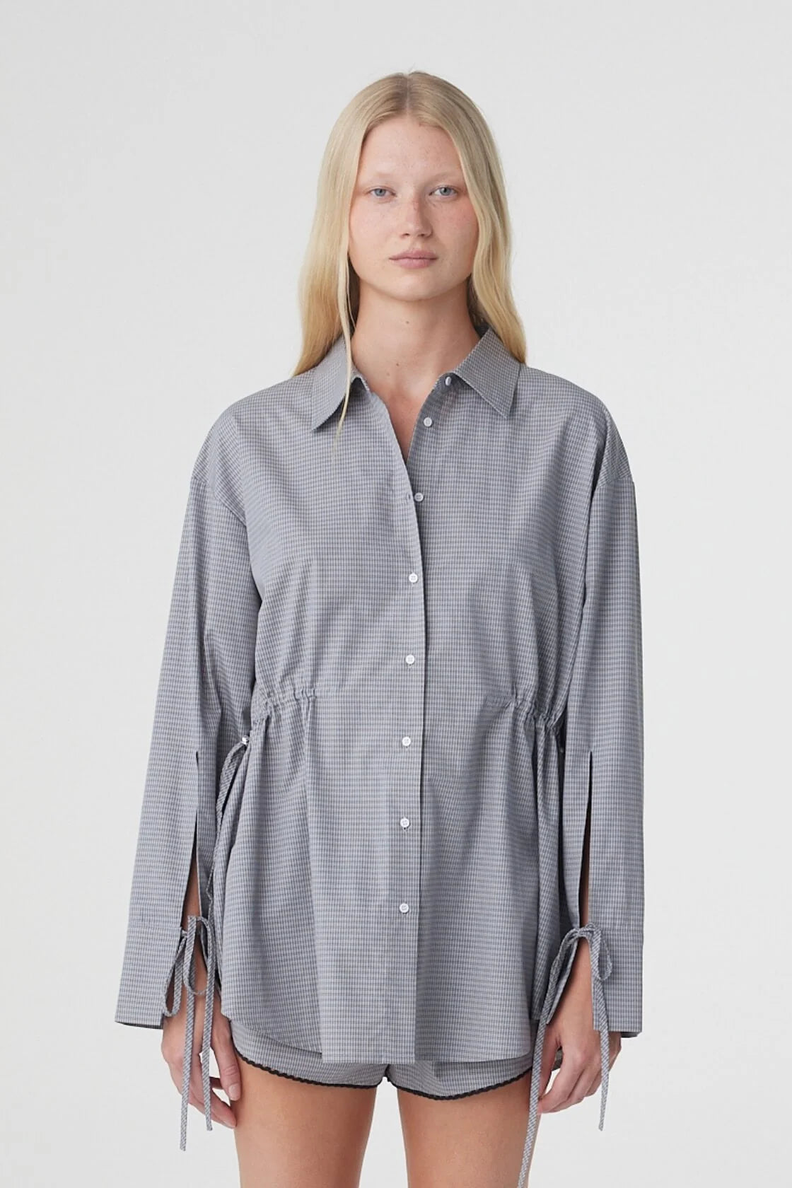 Sia Shirt - Muted Blue Check