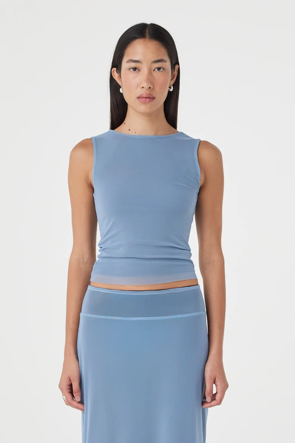 Eden Reversible Top - Pale Blue & Espresso