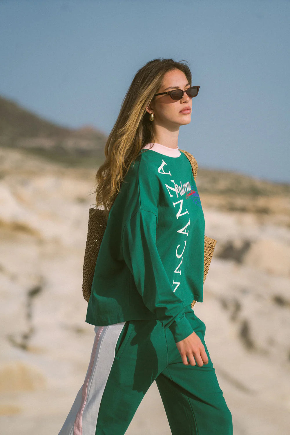 Vacant Long Sleeve Tee Sea Green