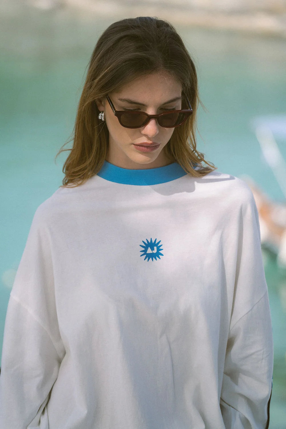 Frutti Oversized Long Sleeve Tee Snow