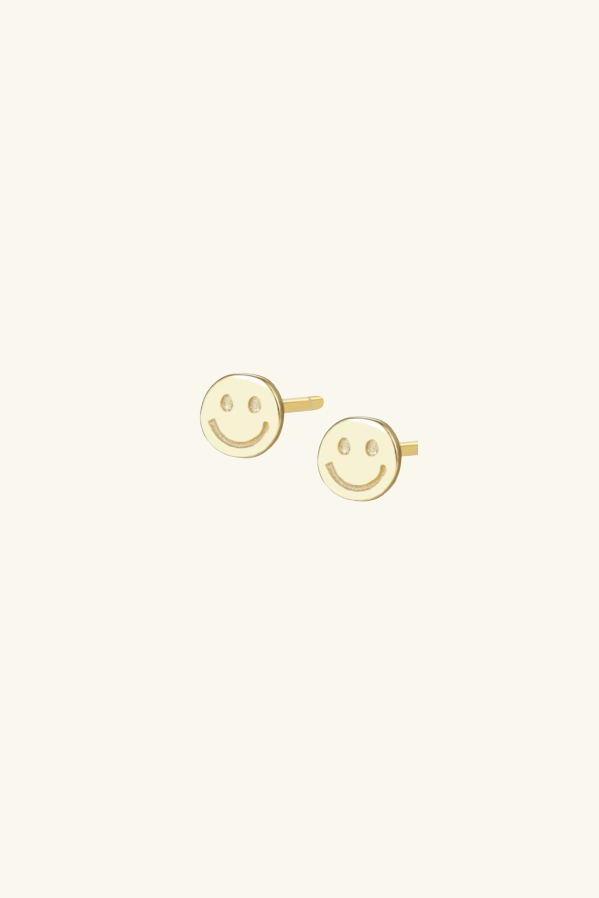 Smiley 18k Gold Plated Petite Stud Earrings